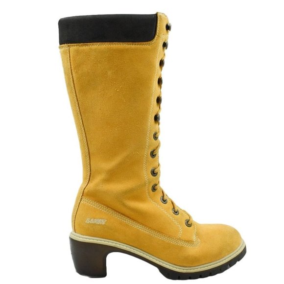 Vintage Lugz Y2K Tall Tan Leather Lace-up Boots - Picture 14 of 14